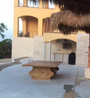 Concrete table tennis table dining table with tuscan design leg Concrete ping pong table dining table with tuscan design leg