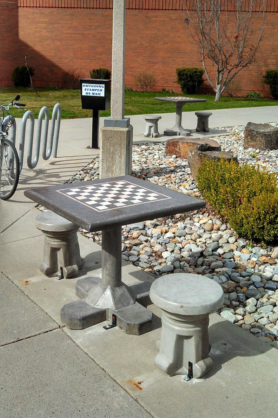 Concrete Chess Table at a school