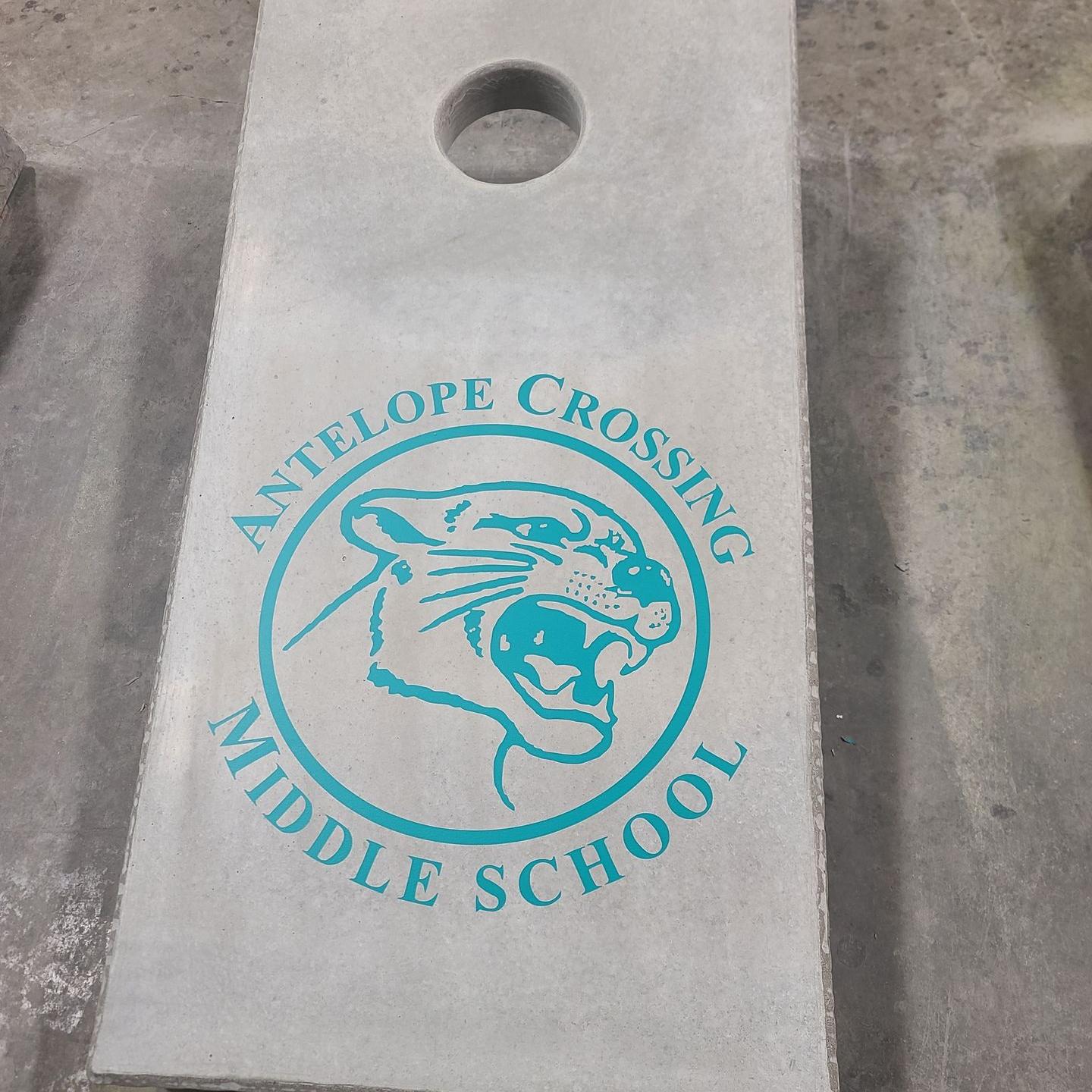 School yard concrete cornhole boards