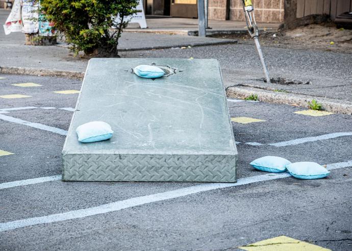 Concrete Cornhole Board Downtown Seattle Concrete Cornhole Board