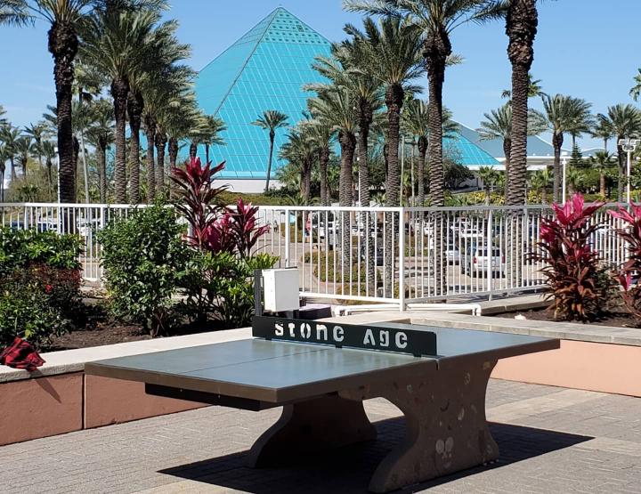 Cantilever Concrete Ping Pong Table at Resort
