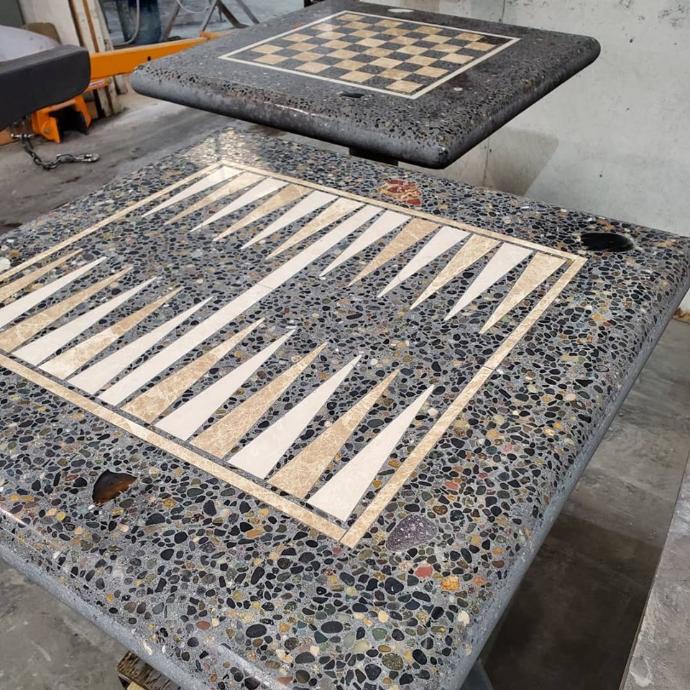 Matching Concrete Backgammon and concrete chess tables