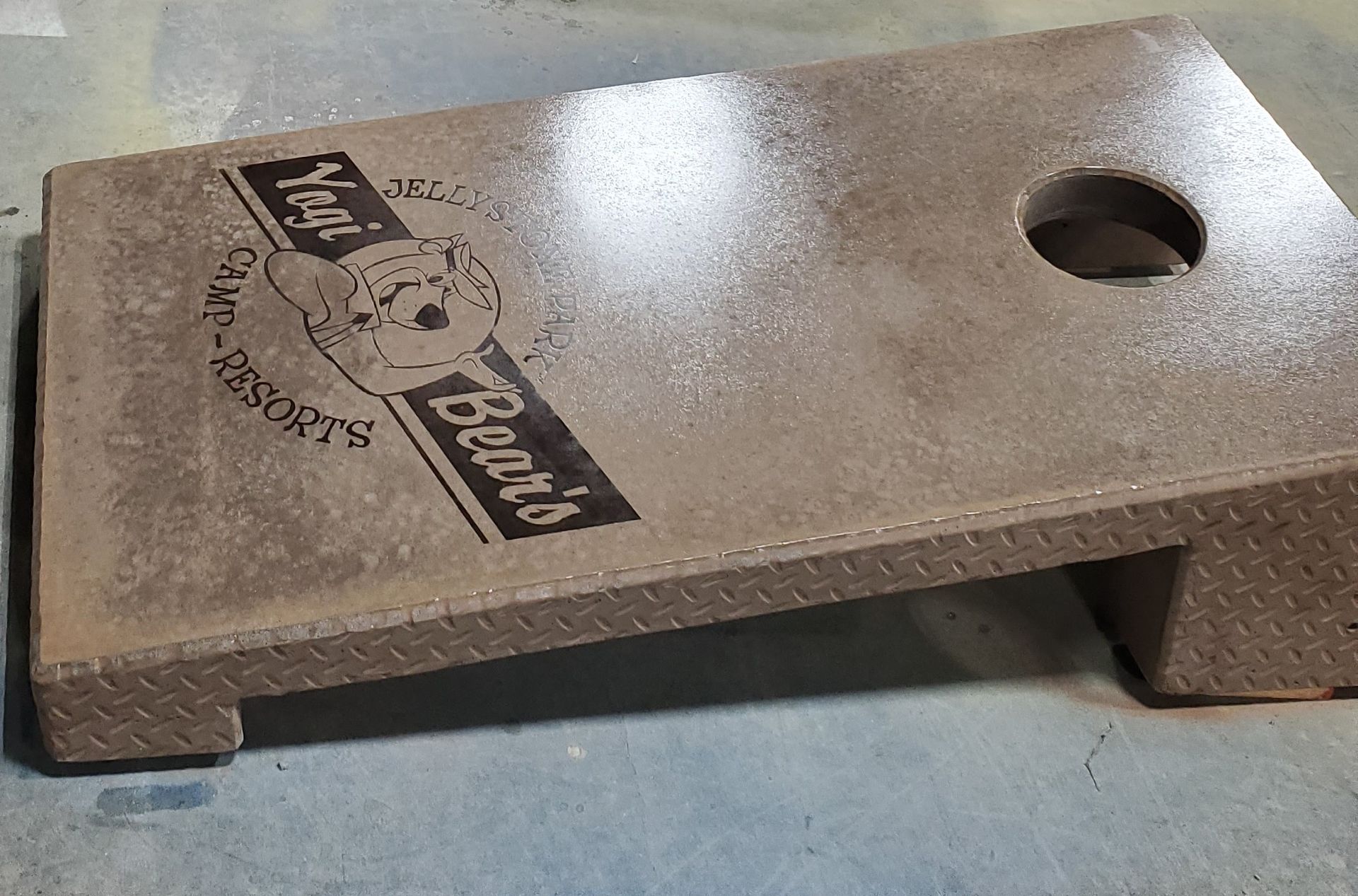Concrete Cornhole Board Yogi Bear's Jellyston Campground