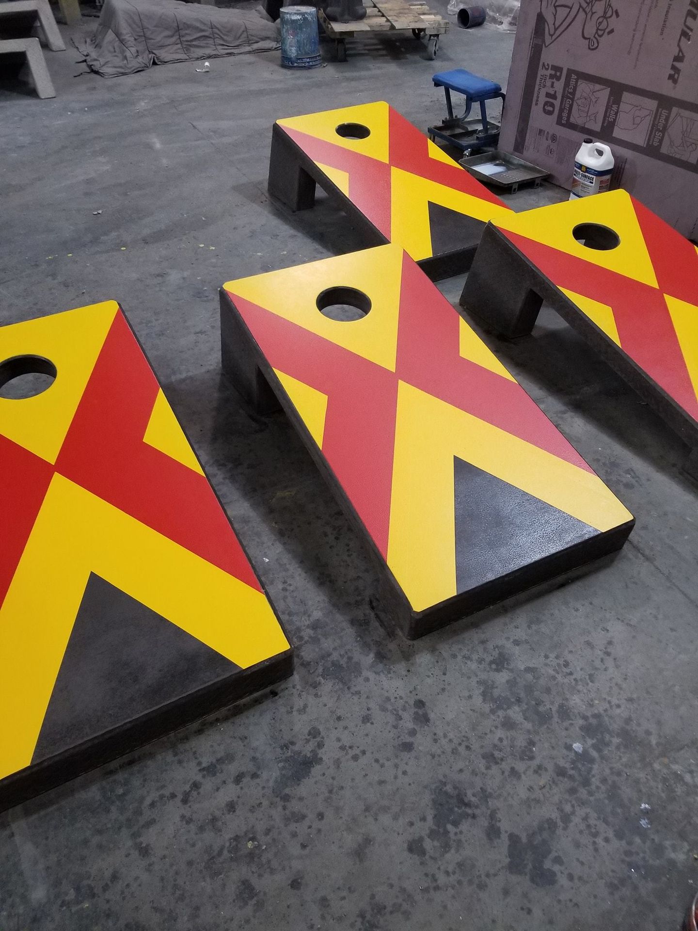 Concrete cornhole at KOA Santa Cruz