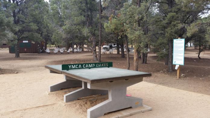 YMCA camp concrete ping pong table