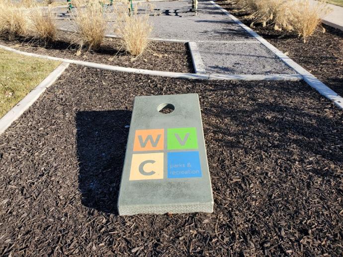 Concrete Cornhole Boards Park in West Valley City