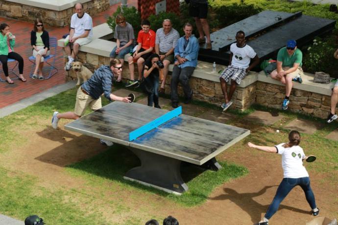 Cantilever Concrete Ping Pong Table at Shake Shack