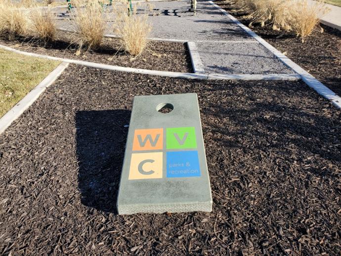 Concrete cornhole with graphics west valley city Utah