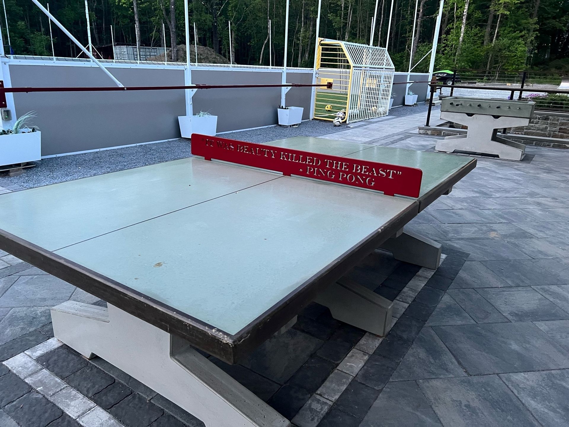 Ultimate play backyard with concrete games