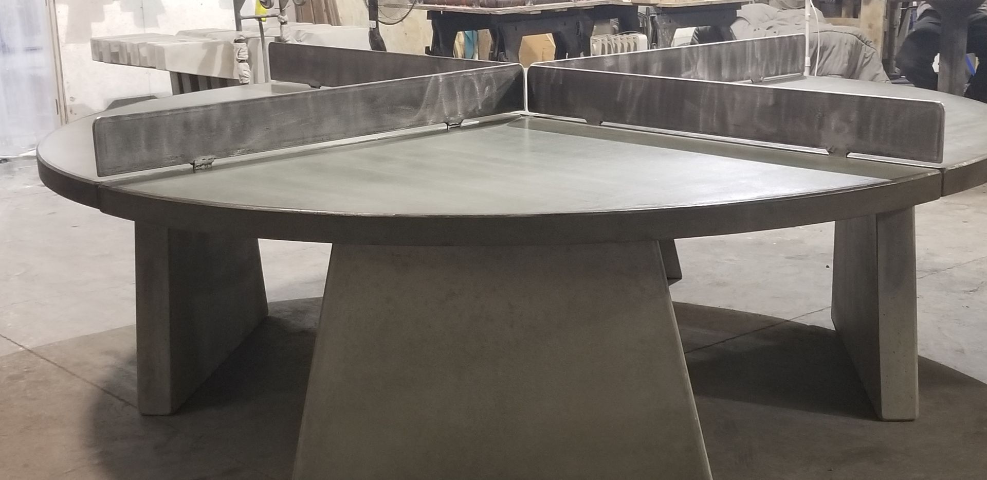 Round Four Way Concrete Table Tennis