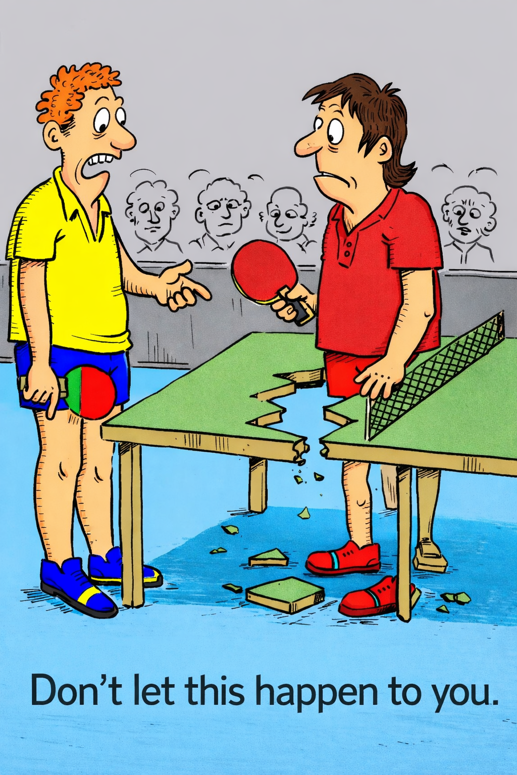 Broken Ping Pong Table cartoon