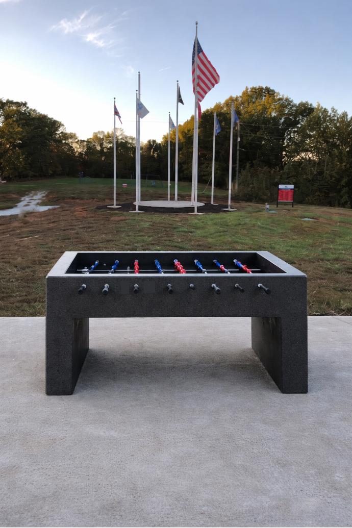 ADA Concrete Foosball Table at Veterans Center near Maryland